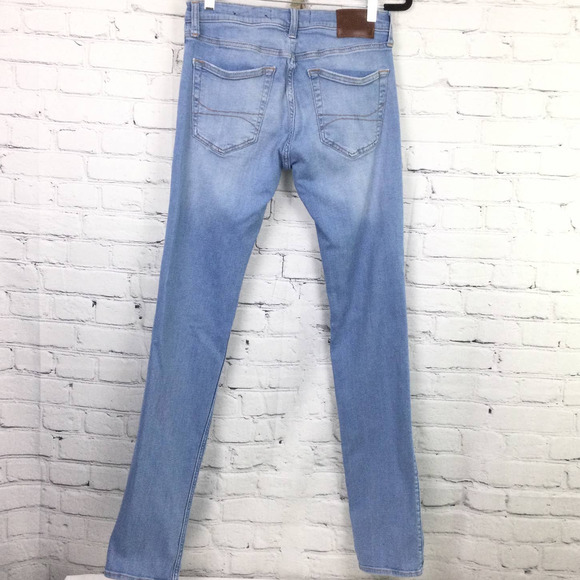 Hollister Men's Light Wash Distressed Stacked Skinny Advanced Stretch Blue 31 - Picture 3 of 16